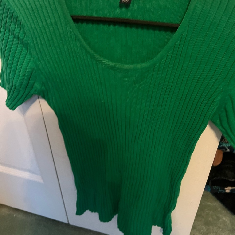 Chadwicks Emerald Ribbed Knit Top